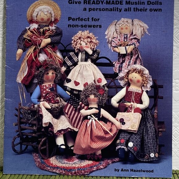 Vintage Hazelwood's Ragtime Dolls Patterns Muslin Dolls Great for Non-Sewers - Picture 2 of 4
